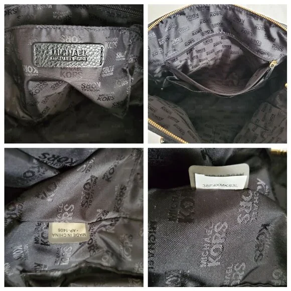 Michael Michael Kors SELMA Black/White Snake Print Leather Tote Bucket Handbag - Picture 9 of 15